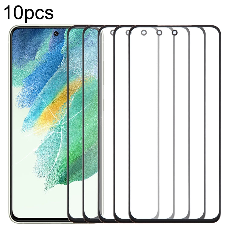 10pcs Front Screen Outer Glass Lens with OCA Adhesive Optically Clear, For Samsung Galaxy A22 4G SM-A225F, For Samsung Galaxy A22 5G SM-A226B, For Samsung Galaxy S21 FE SM-G990B, For Samsung Galaxy A8 2018 SM-A530F