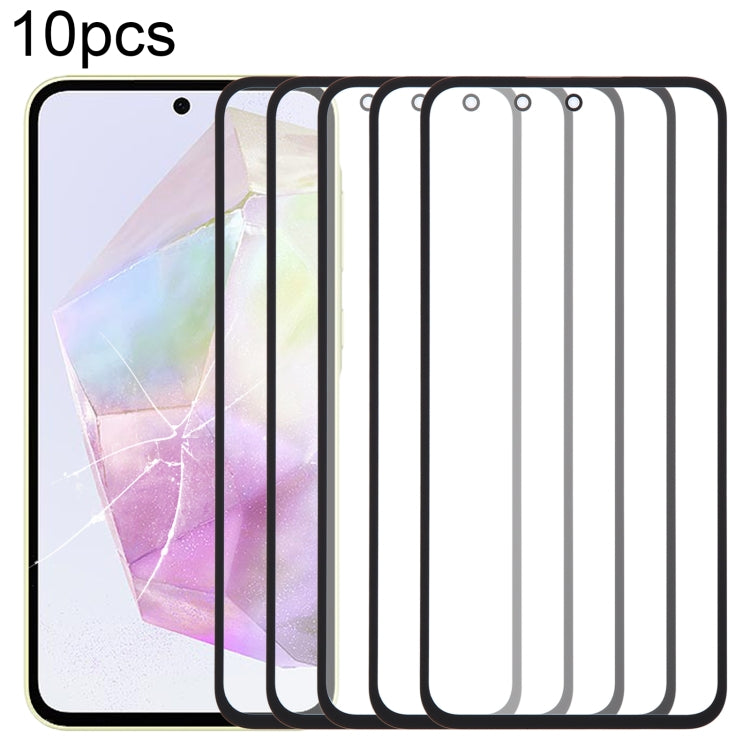 10pcs Front Screen Outer Glass Lens with OCA Adhesive Optically Clear, For Samsung Galaxy F15 SM-E156B, For Samsung Galaxy A15 5G SM-A156B, For Samsung Galaxy A55 SM-A556B, For Samsung Galaxy A35 SM-A356B