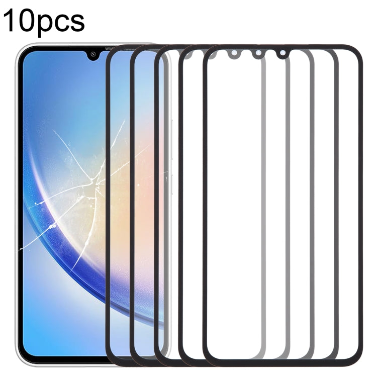 10pcs Front Screen Outer Glass Lens with OCA Adhesive Optically Clear, For Samsung Galaxy F15 SM-E156B, For Samsung Galaxy A15 5G SM-A156B, For Samsung Galaxy A55 SM-A556B, For Samsung Galaxy A35 SM-A356B