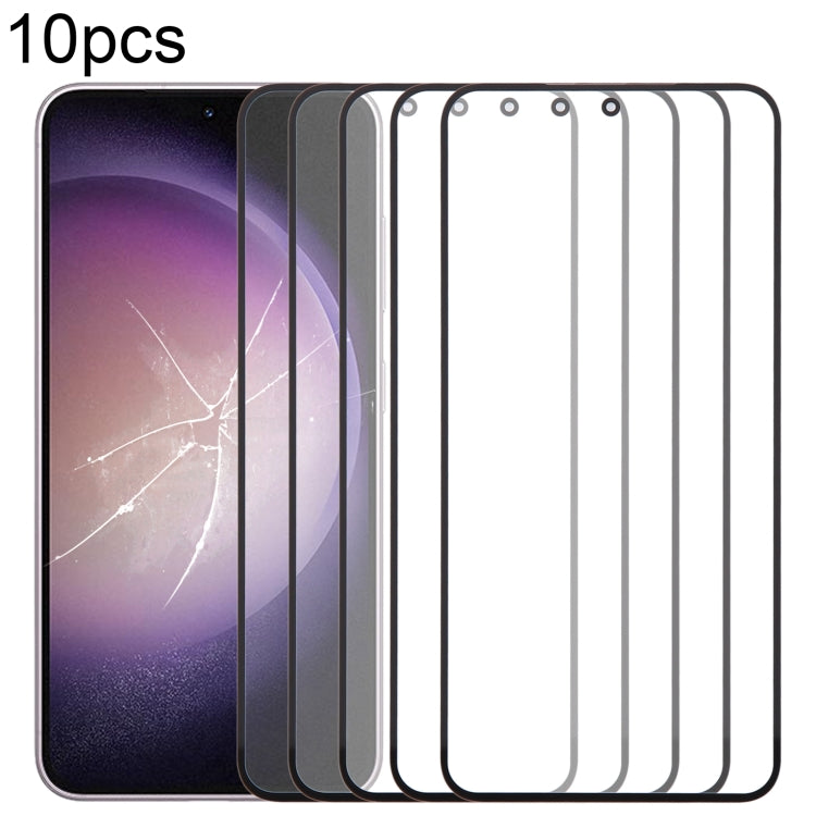 10 pezzi Lente in vetro esterna per schermo frontale con adesivo OCA otticamente trasparente, For Samsung Galaxy F15 SM-E156B, For Samsung Galaxy A15 5G SM-A156B, For Samsung Galaxy A55 SM-A556B, For Samsung Galaxy A35 SM-A356B