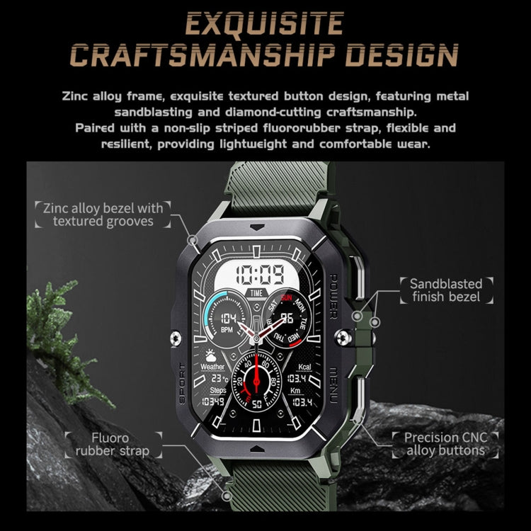 LEMFO C28 Smart Watch sportivo da 2,02 pollici, supporto Bluetooth per chiamate/notifica messaggi/frequenza cardiaca/monitoraggio della pressione sanguigna
