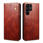 Custodia per telefono in pelle con texture Crazy Horse in cera d'olio, For Samsung Galaxy S25+ 5G, For Samsung Galaxy S25 Ultra 5G, For Samsung Galaxy S24 FE 5G, For Samsung Galaxy S24 Ultra 5G, For Samsung Galaxy S24+ 5G