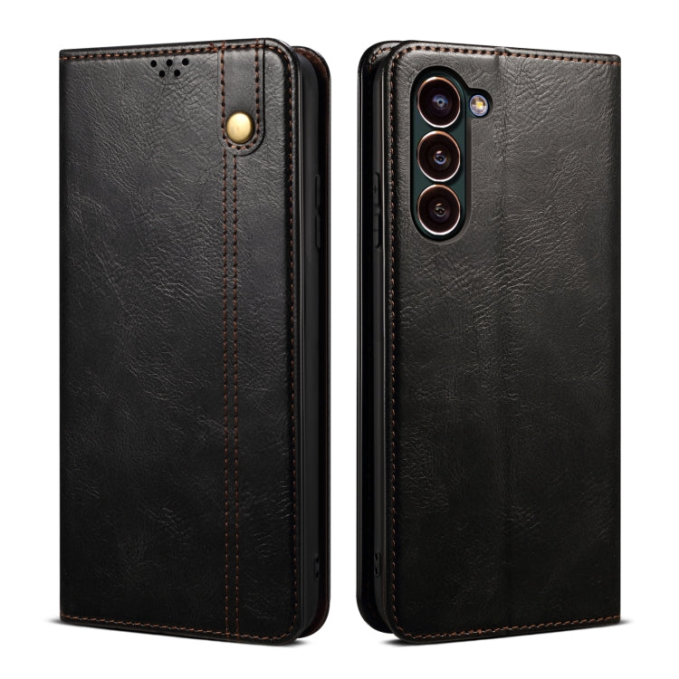 Custodia per telefono in pelle con texture Crazy Horse in cera d'olio, For Samsung Galaxy S25+ 5G, For Samsung Galaxy S25 Ultra 5G, For Samsung Galaxy S24 FE 5G, For Samsung Galaxy S24 Ultra 5G, For Samsung Galaxy S24+ 5G