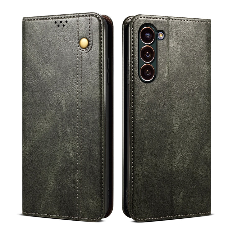 Custodia per telefono in pelle con texture Crazy Horse in cera d'olio, For Samsung Galaxy S25+ 5G, For Samsung Galaxy S25 Ultra 5G, For Samsung Galaxy S24 FE 5G, For Samsung Galaxy S24 Ultra 5G, For Samsung Galaxy S24+ 5G