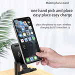 Caricabatterie wireless portatile 2 in 1 T6 con supporto pieghevo