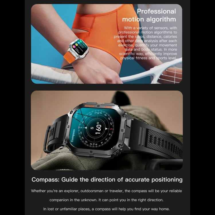 LEMFO K61 Pro 1.96 pollici BT5.0 Sport Smart Watch, supporta chiamate Bluetooth / sonno / ossigeno nel sangue / frequenza cardiaca / monitoraggio della pressione sanguigna