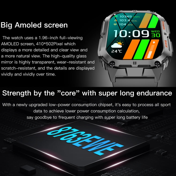 LEMFO K61 Pro 1.96 pollici BT5.0 Sport Smart Watch, supporta chiamate Bluetooth / sonno / ossigeno nel sangue / frequenza cardiaca / monitoraggio della pressione sanguigna