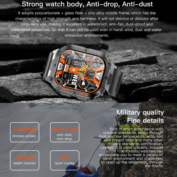 LEMFO K61 Pro 1.96 pollici BT5.0 Sport Smart Watch, supporta chiamate Bluetooth / sonno / ossigeno nel sangue / frequenza cardiaca / monitoraggio della pressione sanguigna