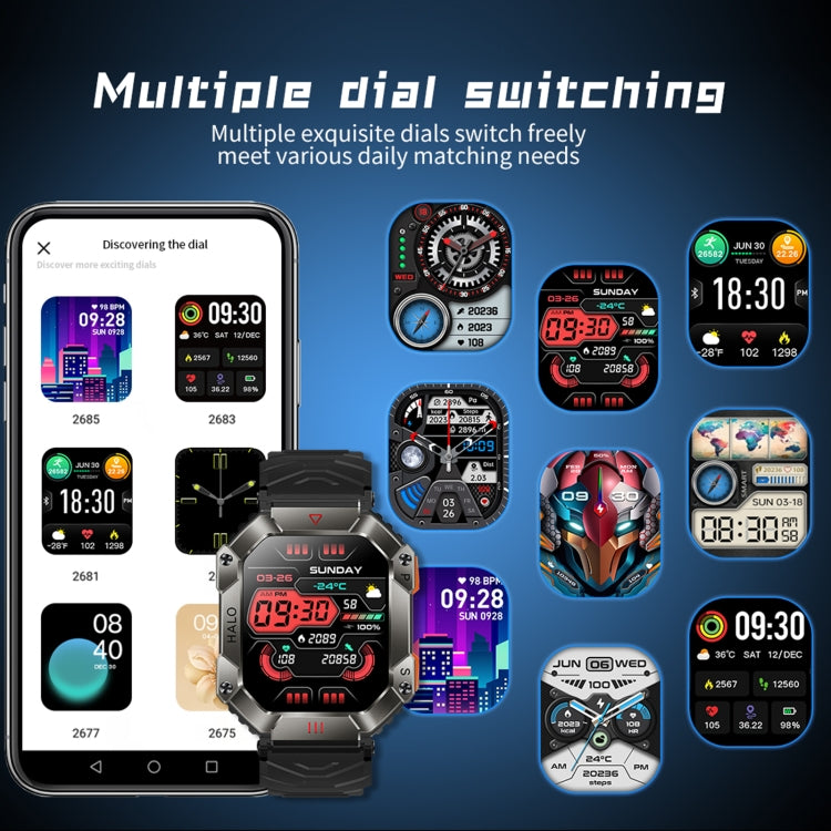 LEMFO KR80 2.0 pollici BT5.1 IP67 Sport Smart Watch, supporta chiamate Bluetooth / sonno / ossigeno nel sangue / frequenza cardiaca / monitoraggio della pressione sanguigna