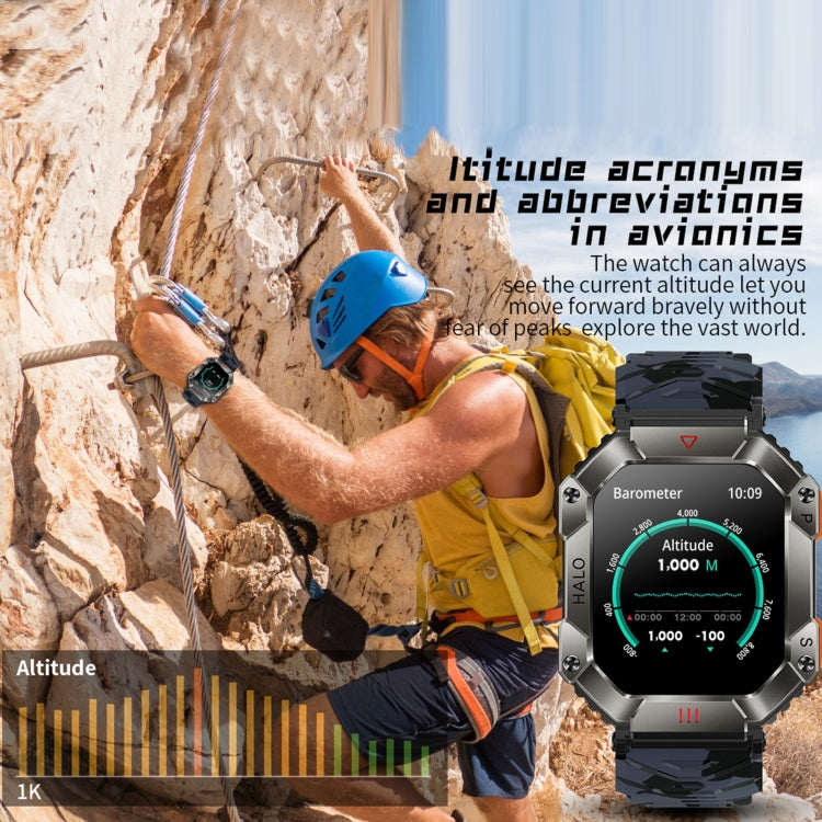 LEMFO KR80 2.0 pollici BT5.1 IP67 Sport Smart Watch, supporta chiamate Bluetooth / sonno / ossigeno nel sangue / frequenza cardiaca / monitoraggio della pressione sanguigna