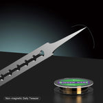 2UUL Non-Magnetic Stainless Steel Stencil Tweezers with Holes, TW21, TW22