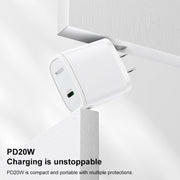 Caricabatterie Yesido YC11U 20W PD USB-C / Type-C a ricarica rapida, YC11U