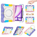Custodia per tablet in silicone con supporto girevole portatile Armor con slot per penna, For iPad Air 13 2024 / 2025 / 2026, For iPad Air 11 2024 / 2025 / 2026, For iPad Pro 13 2025 / 2024, For iPad Pro 11 2025 / 2024