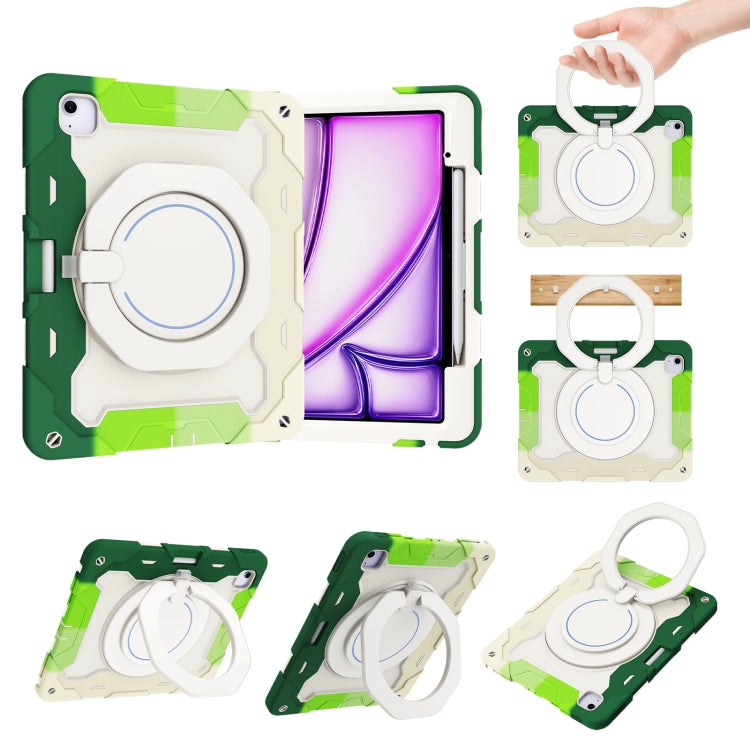 Custodia per tablet in silicone con supporto girevole portatile Armor con slot per penna, For iPad Air 13 2024 / 2025 / 2026, For iPad Air 11 2024 / 2025 / 2026, For iPad Pro 13 2025 / 2024, For iPad Pro 11 2025 / 2024