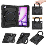 Custodia per tablet in silicone con supporto girevole portatile Armor con slot per penna, For iPad Air 13 2024 / 2025 / 2026, For iPad Air 11 2024 / 2025 / 2026, For iPad Pro 13 2025 / 2024, For iPad Pro 11 2025 / 2024