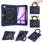 Custodia per tablet in silicone con supporto girevole portatile Armor con slot per penna, For iPad Air 13 2024 / 2025 / 2026, For iPad Air 11 2024 / 2025 / 2026, For iPad Pro 13 2025 / 2024, For iPad Pro 11 2025 / 2024