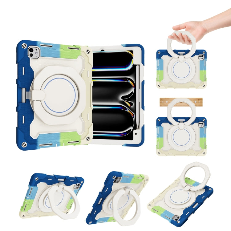 Custodia per tablet in silicone con supporto girevole portatile Armor con slot per penna, For iPad Air 13 2024 / 2025 / 2026, For iPad Air 11 2024 / 2025 / 2026, For iPad Pro 13 2025 / 2024, For iPad Pro 11 2025 / 2024