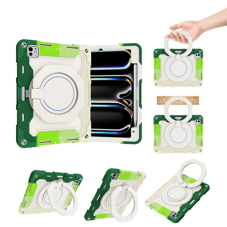 Custodia per tablet in silicone con supporto girevole portatile Armor con slot per penna, For iPad Air 13 2024 / 2025 / 2026, For iPad Air 11 2024 / 2025 / 2026, For iPad Pro 13 2025 / 2024, For iPad Pro 11 2025 / 2024
