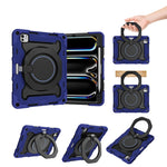 Custodia per tablet in silicone con supporto girevole portatile Armor con slot per penna, For iPad Air 13 2024 / 2025 / 2026, For iPad Air 11 2024 / 2025 / 2026, For iPad Pro 13 2025 / 2024, For iPad Pro 11 2025 / 2024