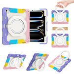 Custodia per tablet in silicone con supporto girevole portatile Armor con slot per penna, For iPad Air 13 2024 / 2025 / 2026, For iPad Air 11 2024 / 2025 / 2026, For iPad Pro 13 2025 / 2024, For iPad Pro 11 2025 / 2024