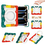 Custodia per tablet in silicone con supporto girevole portatile Armor con slot per penna, For iPad Air 13 2024 / 2025 / 2026, For iPad Air 11 2024 / 2025 / 2026, For iPad Pro 13 2025 / 2024, For iPad Pro 11 2025 / 2024
