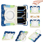 Custodia per tablet in silicone con supporto girevole portatile Armor con slot per penna, For iPad Air 13 2024 / 2025 / 2026, For iPad Air 11 2024 / 2025 / 2026, For iPad Pro 13 2025 / 2024, For iPad Pro 11 2025 / 2024