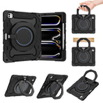 Custodia per tablet in silicone con supporto girevole portatile Armor con slot per penna, For iPad Air 13 2024 / 2025 / 2026, For iPad Air 11 2024 / 2025 / 2026, For iPad Pro 13 2025 / 2024, For iPad Pro 11 2025 / 2024