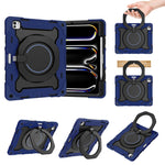 Custodia per tablet in silicone con supporto girevole portatile Armor con slot per penna, For iPad Air 13 2024 / 2025 / 2026, For iPad Air 11 2024 / 2025 / 2026, For iPad Pro 13 2025 / 2024, For iPad Pro 11 2025 / 2024
