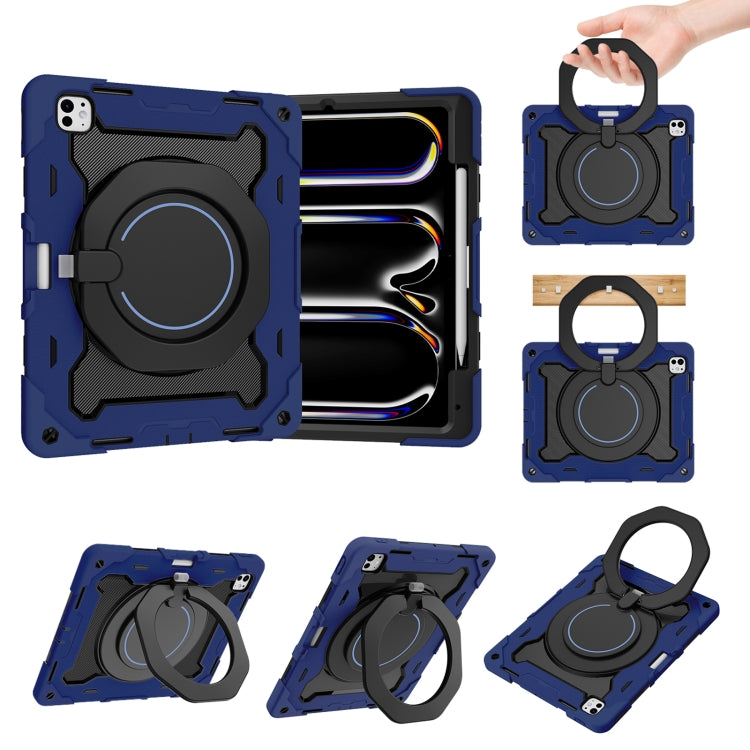Custodia per tablet in silicone con supporto girevole portatile Armor con slot per penna, For iPad Air 13 2024 / 2025 / 2026, For iPad Air 11 2024 / 2025 / 2026, For iPad Pro 13 2025 / 2024, For iPad Pro 11 2025 / 2024