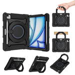 Custodia per tablet in silicone con supporto girevole portatile Armor con slot per penna, For iPad Air 13 2024 / 2025 / 2026, For iPad Air 11 2024 / 2025 / 2026, For iPad Pro 13 2025 / 2024, For iPad Pro 11 2025 / 2024
