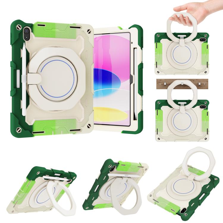 Custodia per tablet in silicone con supporto girevole portatile Armor con slot per penna, For iPad mini 6 / mini 2024, For iPad 2022, For iPad 10.2 2019 / 2020 / 2021