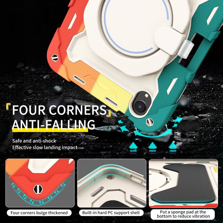 Custodia per tablet in silicone con supporto girevole portatile Armor con slot per penna, For iPad mini 6 / mini 2024, For iPad 2022, For iPad 10.2 2019 / 2020 / 2021