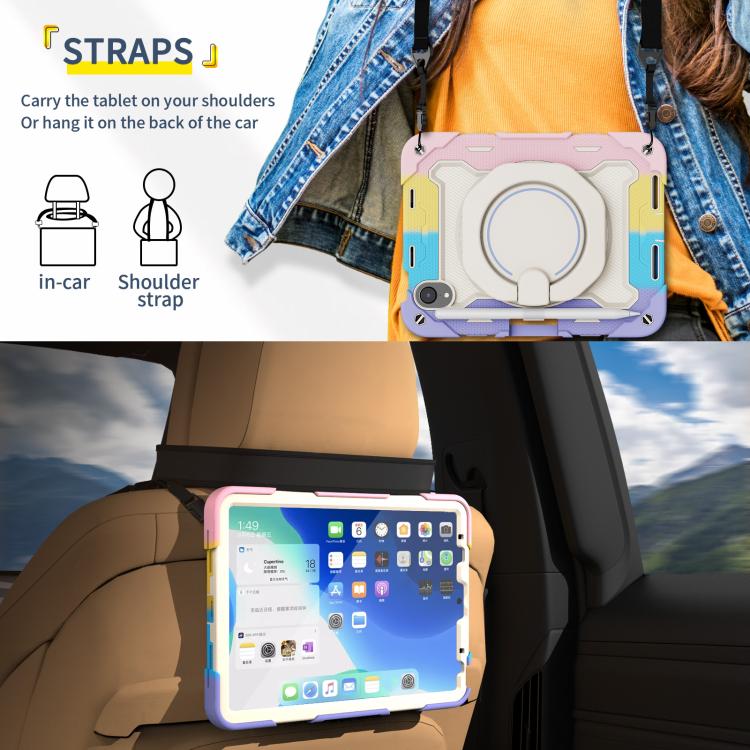 Custodia per tablet in silicone con supporto girevole portatile Armor con slot per penna, For iPad mini 6 / mini 2024, For iPad 2022, For iPad 10.2 2019 / 2020 / 2021
