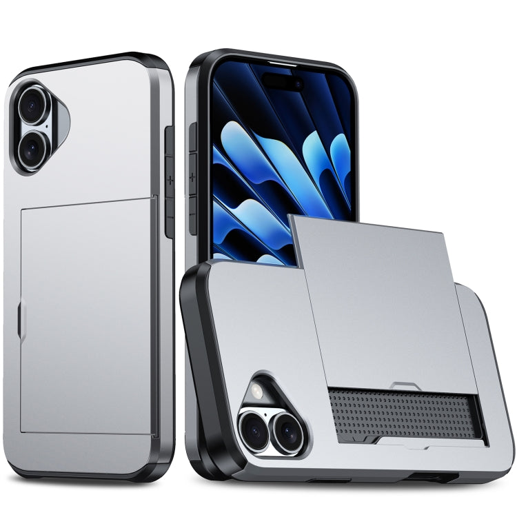 Custodia antiurto per telefono con slot per carte, For iPhone 16 Plus, For iPhone 16