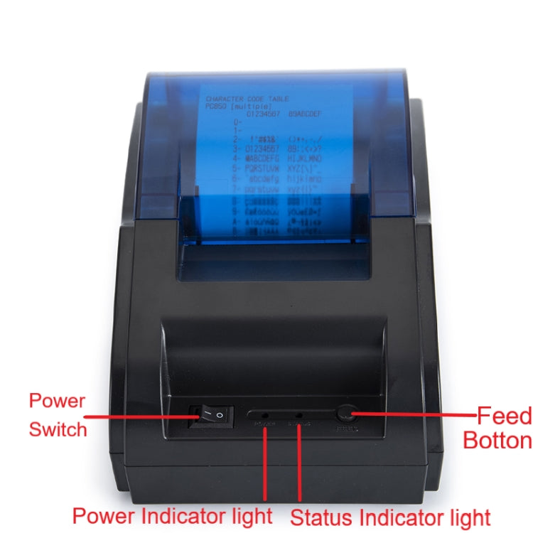 Stampante termica per ricevute USB Bluetooth 58 mm EU/US Plug