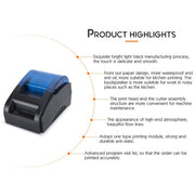 Stampante termica per ricevute USB+Bluetooth BT-58D da 58 mm, EU Plug, US Plug