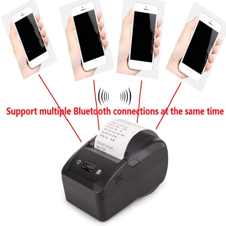 Stampante termica portatile Bluetooth USB-C 58mm EU Plug