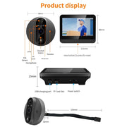 ESCAM C89 1080P 4,3 pollici Smart Digital Door Viewer, supporta PIR grandangolare e foto con visione notturna, C89 (Dark Grey), C89 (Silver)
