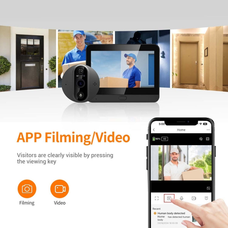ESCAM C89 Spia Digitale Porta 4,3" 1080P con WiFi