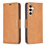 Custodia per telefono in pelle flip color puro con texture in pelle di agnello, For Samsung Galaxy S24 FE 5G