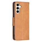 Custodia per telefono in pelle flip color puro con texture in pelle di agnello, For Samsung Galaxy S24 FE 5G