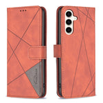 Custodia per telefono in pelle con texture a rombi e fibbia magnetica, For Samsung Galaxy S24 FE 5G
