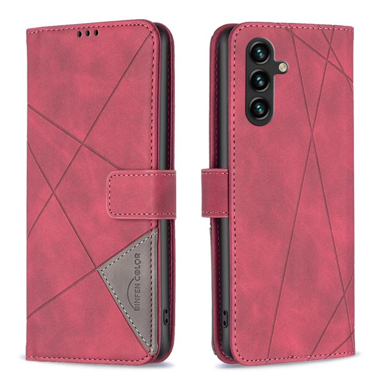 Custodia per telefono in pelle con texture a rombi e fibbia magnetica, For Galaxy S26 FE 5G, For Samsung Galaxy S26 Ultra 5G, For Samsung Galaxy S26 5G, For Samsung Galaxy S25 FE 5G