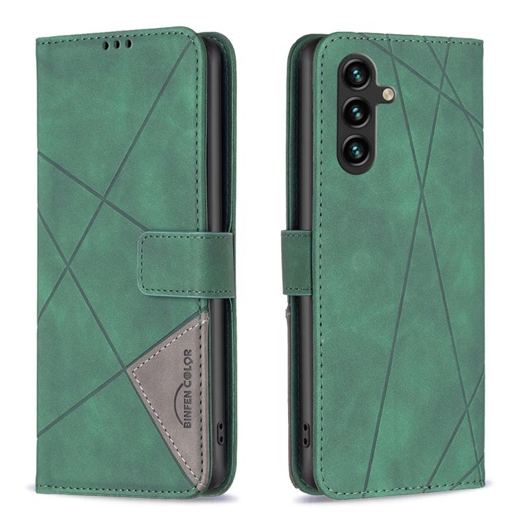 Custodia per telefono in pelle con texture a rombi e fibbia magnetica, For Galaxy S26 FE 5G, For Samsung Galaxy S26 Ultra 5G, For Samsung Galaxy S26 5G, For Samsung Galaxy S25 FE 5G