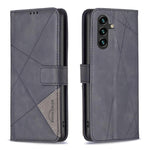 Custodia per telefono in pelle con texture a rombi e fibbia magnetica, For Galaxy S26 FE 5G, For Samsung Galaxy S26 Ultra 5G, For Samsung Galaxy S26 5G, For Samsung Galaxy S25 FE 5G