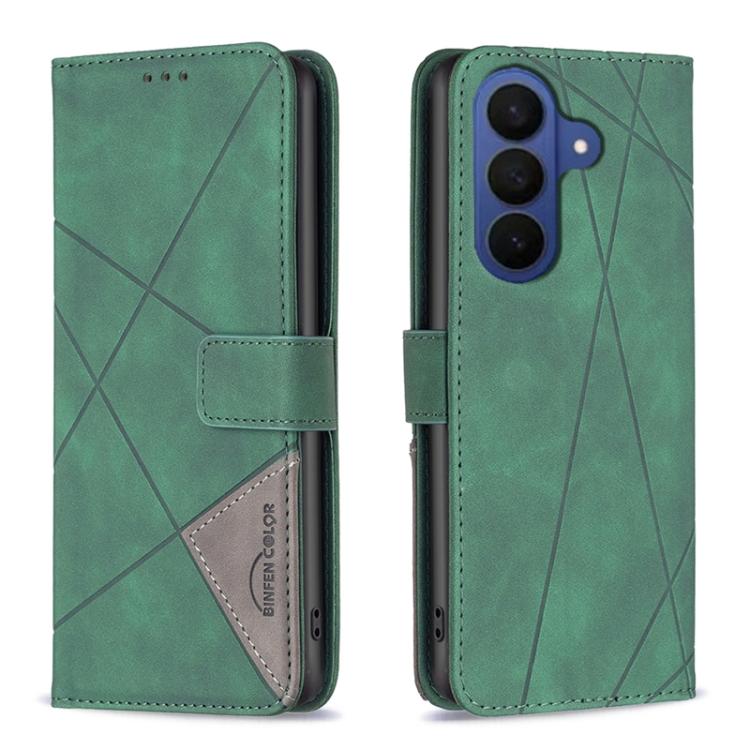 Custodia per telefono in pelle con texture a rombi e fibbia magnetica, For Galaxy S26 FE 5G, For Samsung Galaxy S26 Ultra 5G, For Samsung Galaxy S26 5G, For Samsung Galaxy S25 FE 5G
