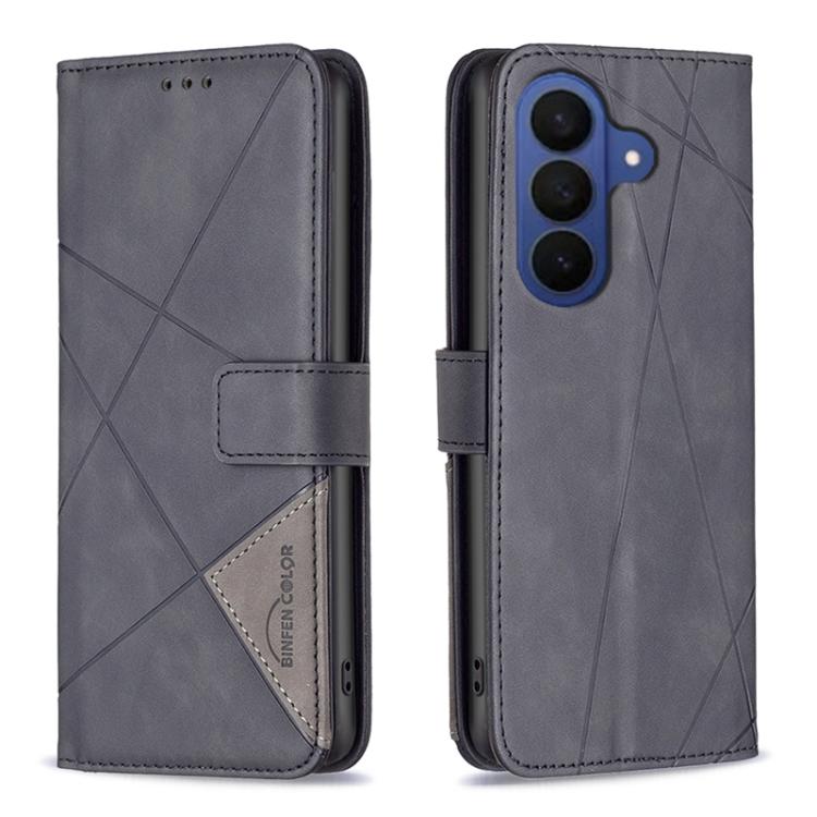 Custodia per telefono in pelle con texture a rombi e fibbia magnetica, For Galaxy S26 FE 5G, For Samsung Galaxy S26 Ultra 5G, For Samsung Galaxy S26 5G, For Samsung Galaxy S25 FE 5G