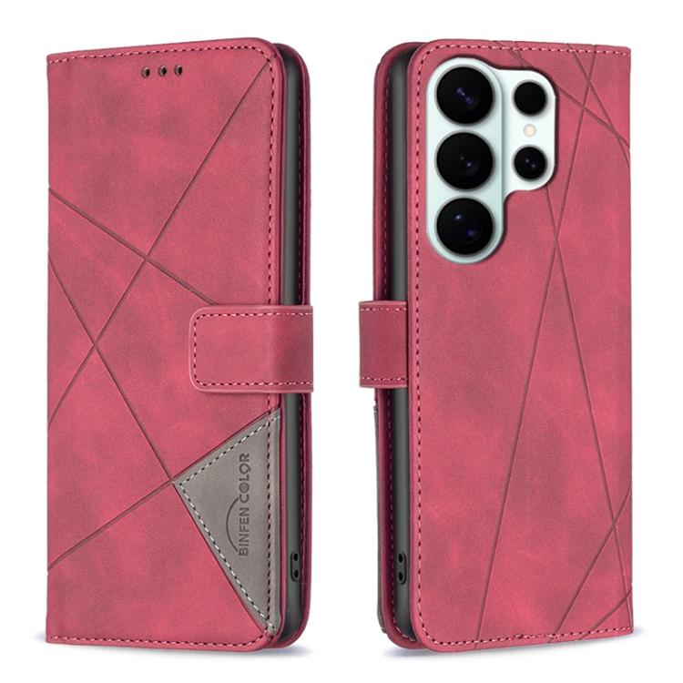 Custodia per telefono in pelle con texture a rombi e fibbia magnetica, For Galaxy S26 FE 5G, For Samsung Galaxy S26 Ultra 5G, For Samsung Galaxy S26 5G, For Samsung Galaxy S25 FE 5G