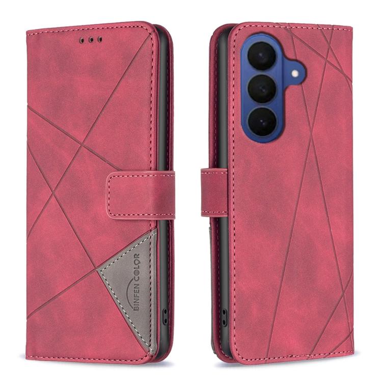 Custodia per telefono in pelle con texture a rombi e fibbia magnetica, For Galaxy S26 FE 5G, For Samsung Galaxy S26 Ultra 5G, For Samsung Galaxy S26 5G, For Samsung Galaxy S25 FE 5G