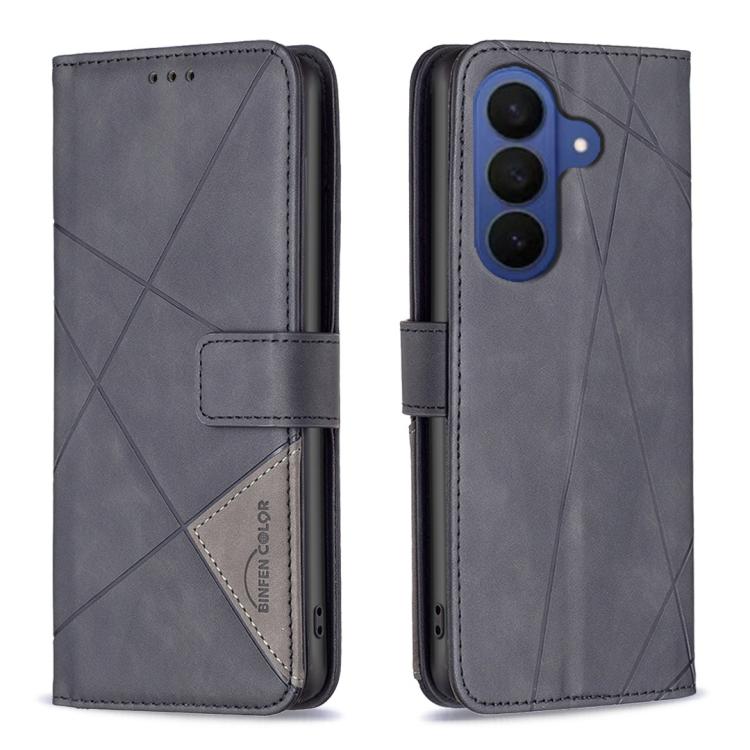 Custodia per telefono in pelle con texture a rombi e fibbia magnetica, For Galaxy S26 FE 5G, For Samsung Galaxy S26 Ultra 5G, For Samsung Galaxy S26 5G, For Samsung Galaxy S25 FE 5G